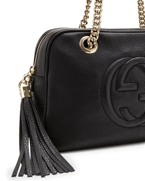 gucci black shouldedr bag on chain|replacement chain for gucci bag.